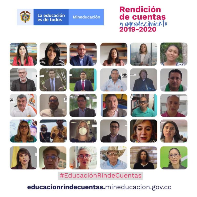 Imagen con rostros de participantes en la rendición de cuentas 2020